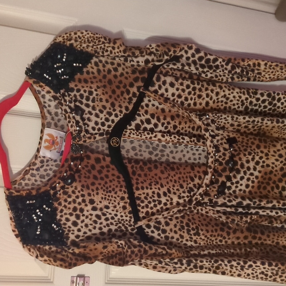 Amerimode leapord print dress and cover up pair size small